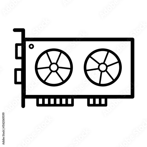 GPU, graphics card – vector icon illustration
