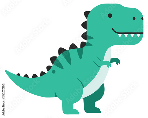 Fun and Playful Cartoon Rex Dinosaur for Childhood Imagination and Creative Activities