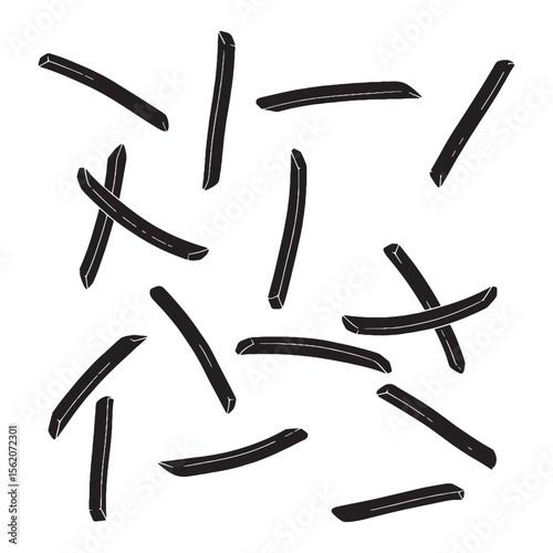 A timeless snack in visual form – French fries silhouette composed in balanced French fries vector – French fries illustration

