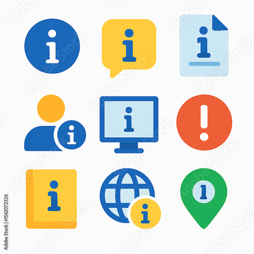 Information and alert icons collection for web design user interfaces elements