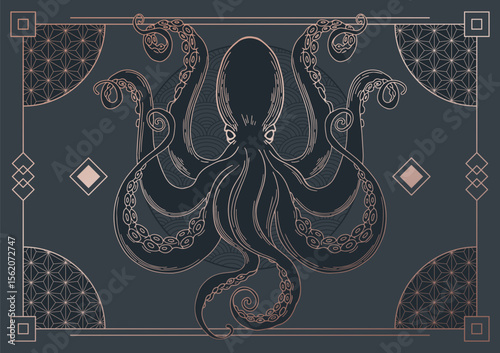 Mystic Octopus in Japanese Frame