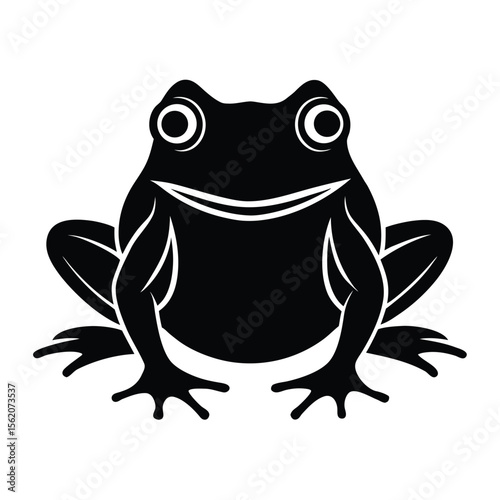 frogfront silhouette vector on white background