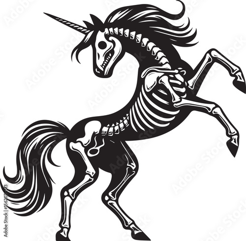 Halloween unicorn skeleton