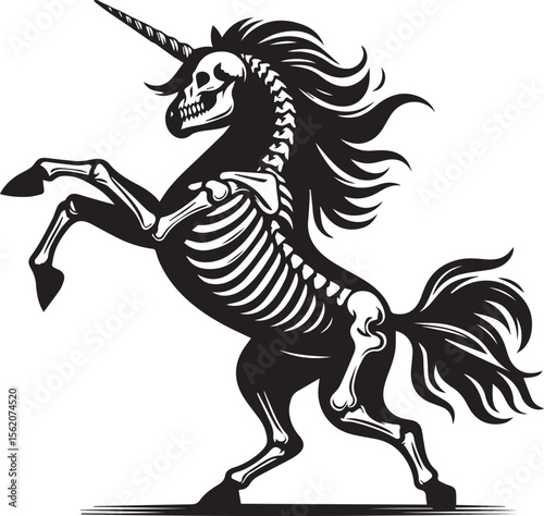 Halloween unicorn skeleton