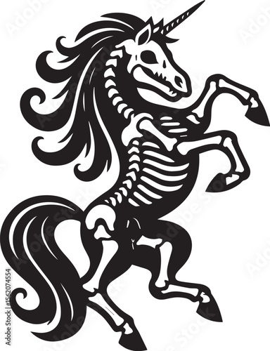 Halloween unicorn skeleton