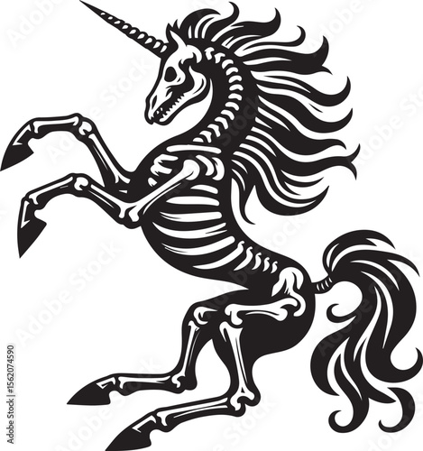 Halloween unicorn skeleton