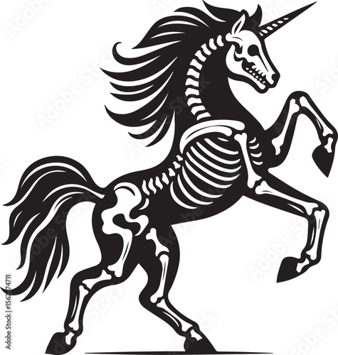 Halloween unicorn skeleton