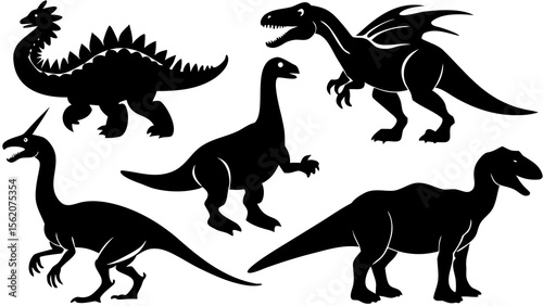 dinosaurs silhouettes set