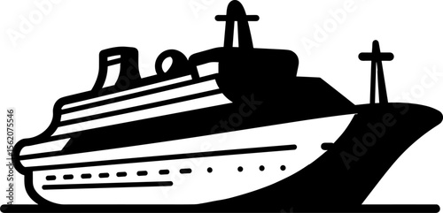Cruise Ship Icon: Voyage on the Sea