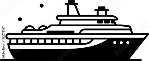 Luxury Yacht Vector Icon: Travel the Seas in Style, Vacation Vibes