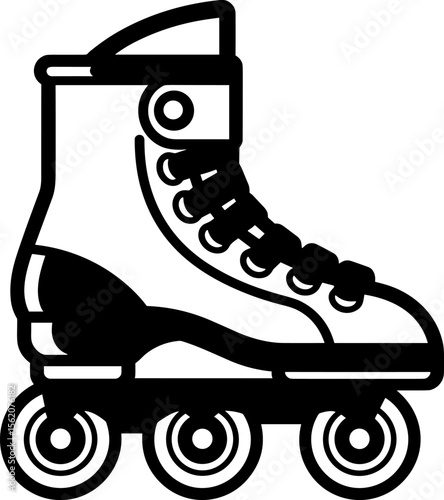 Rollerblade Icon: A sleek vector illustration of a classic roller skate
