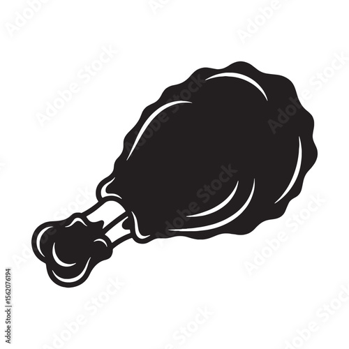 A savory symbol of comfort – Fried chicken silhouette styled with clean Fried chicken vector – Fried chicken illustration

