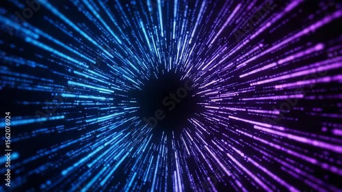 Abstract Light Trail Background in Blue and Purple Shades