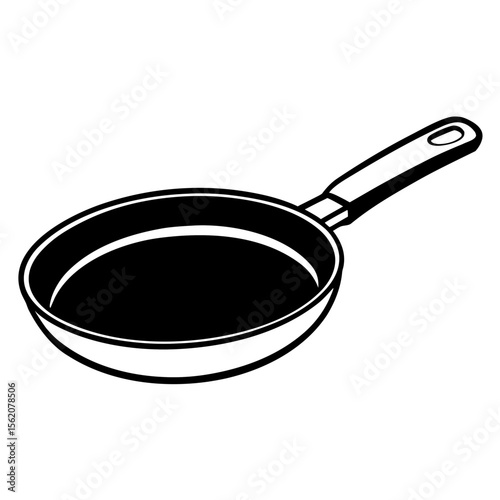 Minimal Frying Pan Silhouette Vector