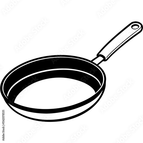 Minimal Frying Pan Silhouette Vector