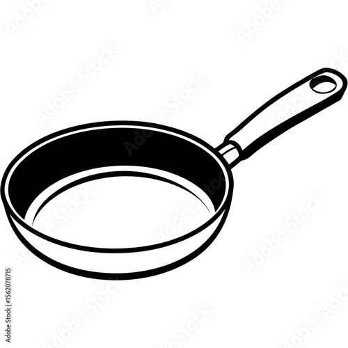 Minimal Frying Pan Silhouette Vector