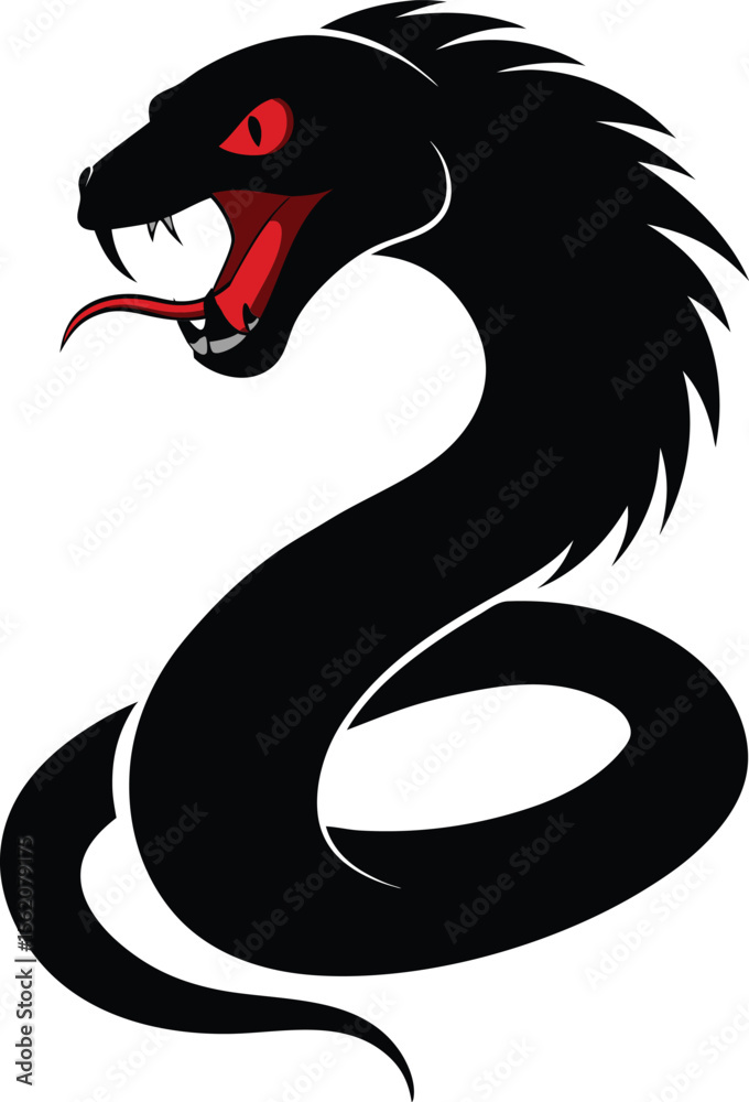 Fototapeta premium A striking collection of stylized snake illustrations