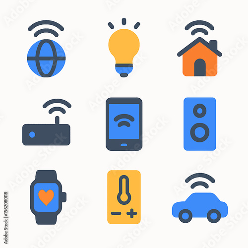 Smart home automation system with connected devices vector illustration