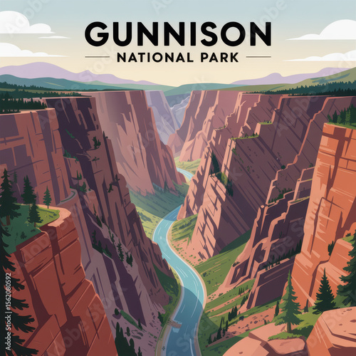 Black Canyon River View at Gunnison National Park photo