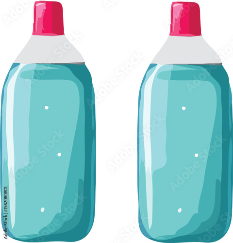 plastic bottle with detergent