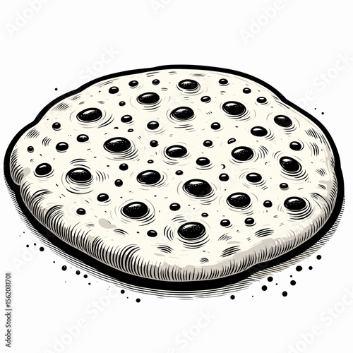  Flatbread on a white background