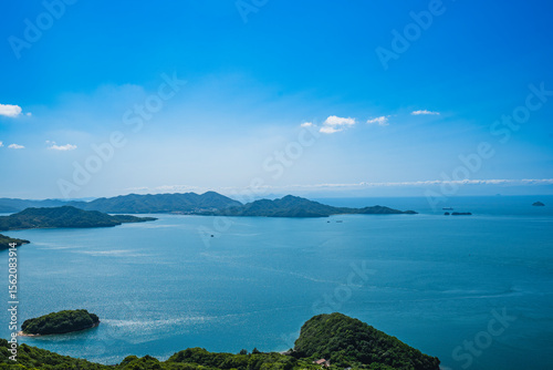 高見山展望台から望む瀬戸内海の島々　広島県尾道市