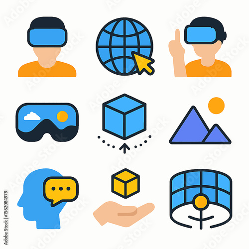 Virtual reality concept illustration showcasing immersive technology and digital interaction