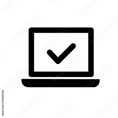 check mark icon on metal button