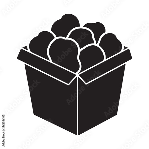 Crunchy edges and cozy flavors – Nuggets silhouette captured in flat Nuggets vector – Nuggets illustration


