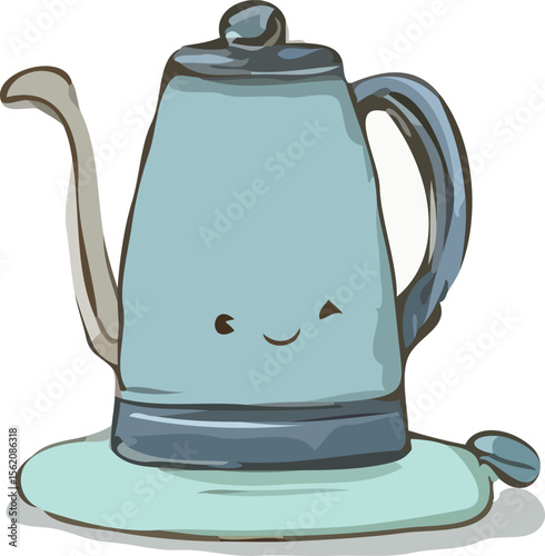 blue teapot isolated on white