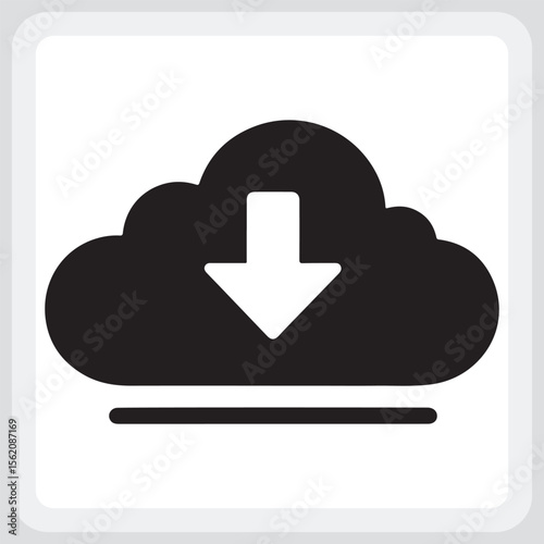 Downloading File from Cloud Icon