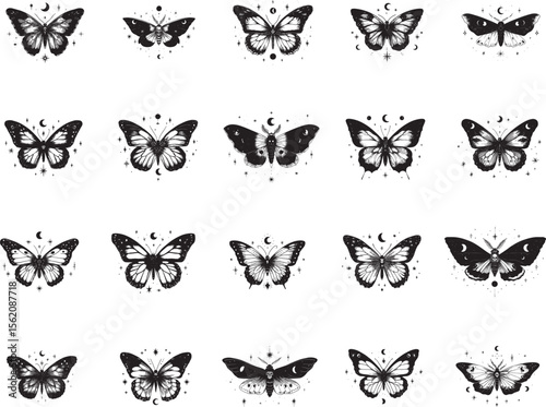 Boho Style Mystic Moth Insect SVG