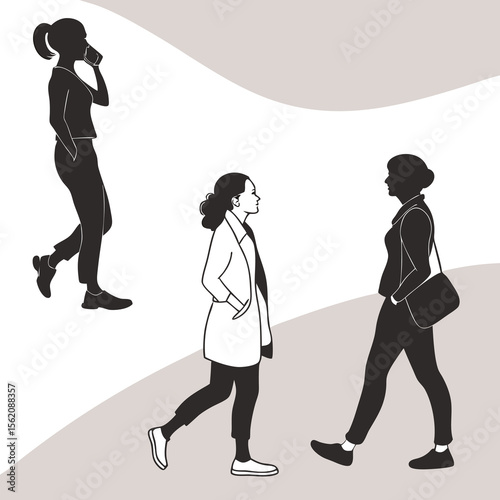 silhouettes of people