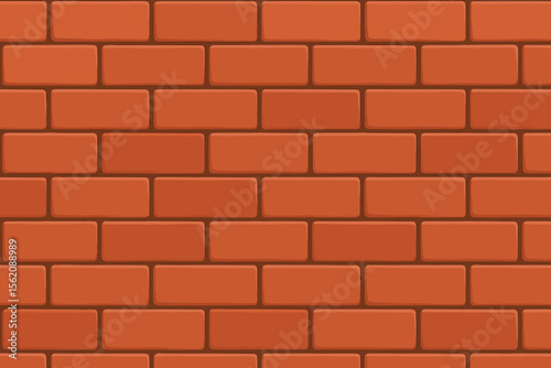 Seamless Red Brick Wall Pattern Background. Flat Modern Vector Illustration of Classic Masonry Texture. Realistic Construction Material. Urban Architecture Design Element. Building Facade Concept