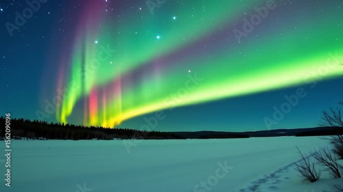 A timelapse of the aurora Northern lights over Mount Denali in Alaska