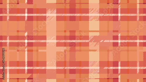 Warm toned plaid pattern with textured lines and rough edges tartan background