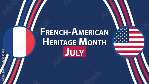 French American Heritage Month July web vector banner design illustration