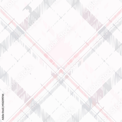 Faded Pink and Grey Plaid Pattern with Textured Lines and Dots background