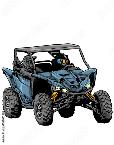 blue offroad vehicle