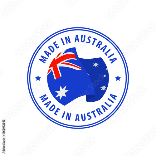 Australia - Nation Label Icon. Country Flag Sticker. Vector illustration.