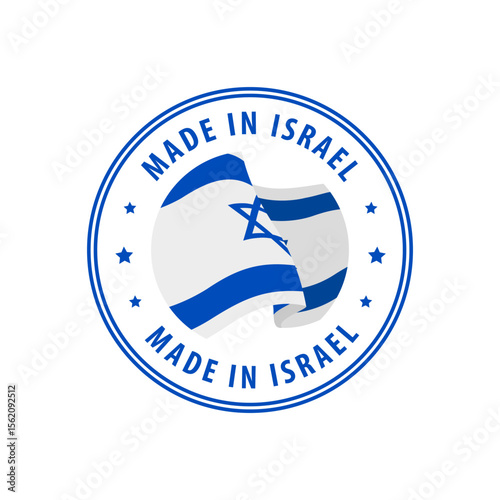 Israel - Nation Label Icon. Country Flag Sticker. Vector illustration.