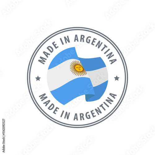 Argentina - Nation Label Icon. Country Flag Sticker. Vector illustration.