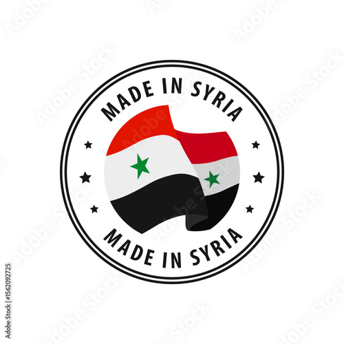 Syria - Nation Label Icon. Country Flag Sticker. Vector illustration.