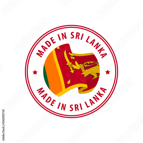 Sri Lanka - Nation Label Icon. Country Flag Sticker. Vector illustration.