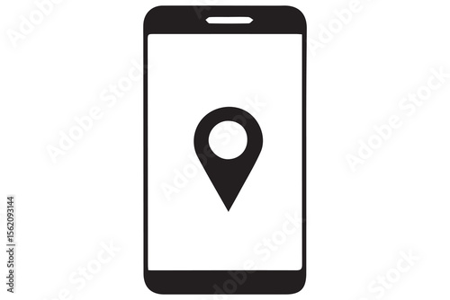 Minimal Black & White Location Icons Set – Flat Vector Design of Maps, Navigation, and Global Technology Symbols


