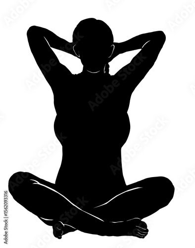 silhouette of a yoga woman