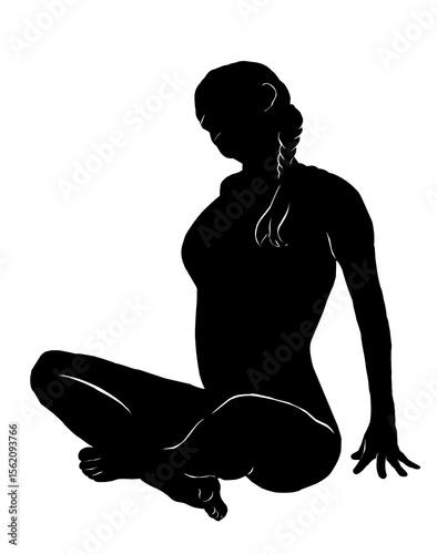silhouette of a woman in yoga pose