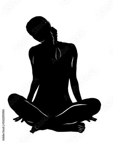 silhouette of a woman meditating