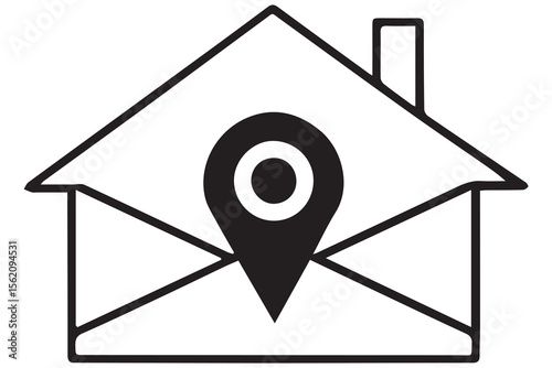 Minimal Black & White Location Icons Set – Flat Vector Design of Maps, Navigation, and Global Technology Symbols

