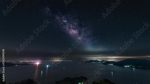 高見山展望台から望む天の川タイムラプス　広島県尾道市